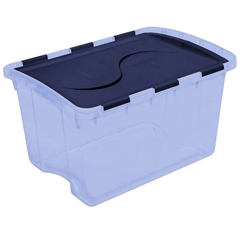 steel box with transparent lid|sterilite hinged lid storage box.